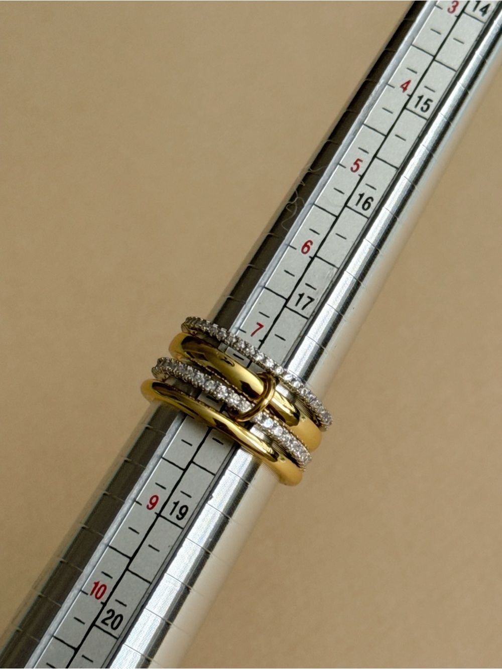 Diamond Multi-Band Stackable Ring D234 - Picture 7 of 8
